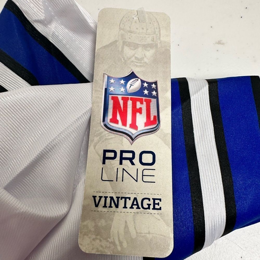 NWT NFL Pro Line Vintage Men’s Big & Tall BLANK White Blue Football Jersey - 4XL - Picture 5 of 7